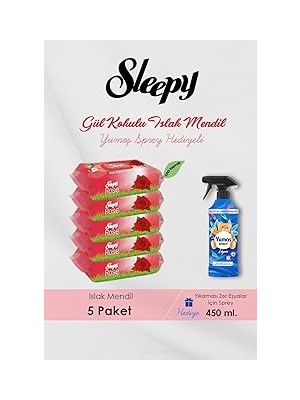Nacario Sleepy 250 Adet Gül Kokulu Islak Havlu, Lilyum Oda Kokusu Hediyeli