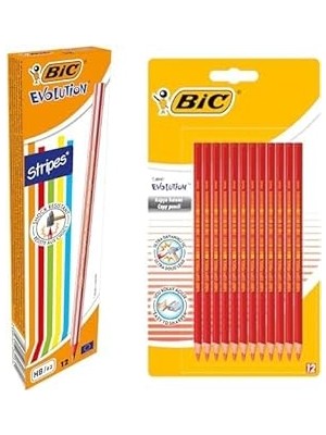 Nacario Bic Kalem Seti (Evolution Kurşun Kalem Kırmızı Kalemi, 12'li Blister)