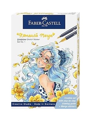 Nacario Faber-Castell Goldfaber Sketch Marker, Romantik Manga Set