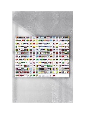 Nacario Postermanya (PSTER9157) Ülke Bayrakları Eğitim Posteri (70X100CM)