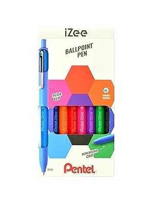 Nacario Pentel 1.0 mm Bazlı Mekanizmalı Roller Kalem - Izee - 8'li Blister (A-B-C-D-F-P-S-V)