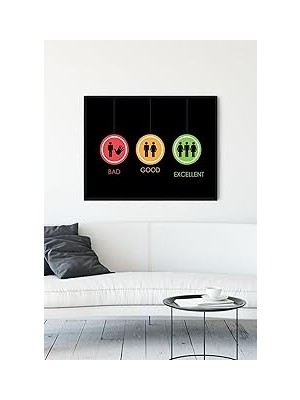 Nacario Postermanya (PSTER9718) 3 Tip Erkek Eğlenceli Mizahi Çerçeveli Tablo (50X70CM)
