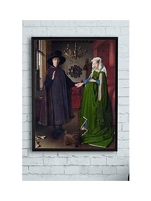 Nacario Postermanya (PSTER13798) Van Eyck - Arnolfini'nin Evlenmesi Sanatsal Çerçeveli Tablo (21X30CM)