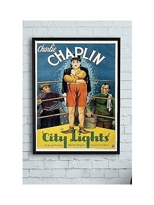 Nacario Postermanya (PSTER13744) City Lights-Şehir Işıkları Film Afişi Çerçeveli Tablo 4 (40X50CM)