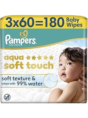 Nacario Pampers Aqua Touch Bebek Islak Havlu 3 Paket 180 Yaprak