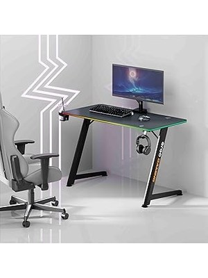 Nacario Ergogaming Pulsar Profesyonel Rgb Masası 120X60 Siyah, Rgb Aydınlatmalı, Karbon Fiber Yüzey