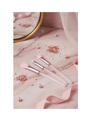 Nacario Miniso Parlak Pembe Serisi 3'lü Göz Makyaj Fırça Seti, 2021247910103