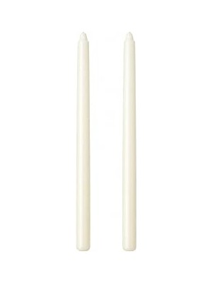 Nacario 2’li Beyaz Şamdan Mum Seti 25 cm – Dekoratif Ince Şamdan Mum, Kokusuz Parafin WAX,%100 Pamuk Fitil,
