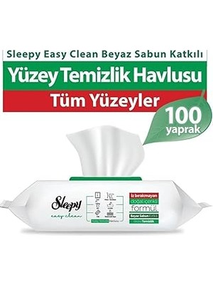 Nacario Sleepy Easy Clean Beyaz Sabun Katkılı Yüzey Temizlik Havlusu 100