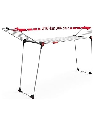 Nacario Vileda Infinity Flex 2 Metre'ye Kadar Uzatılabilir, 30 Metre Kurutma Alana Sahip Çamaşır Kurutmalığ