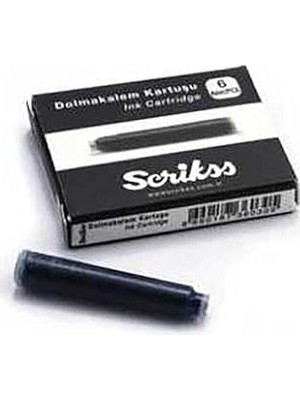 Nacario Scrikss Kartuş Dolma Kalem Kartuşu 6'lı Paket Siyah