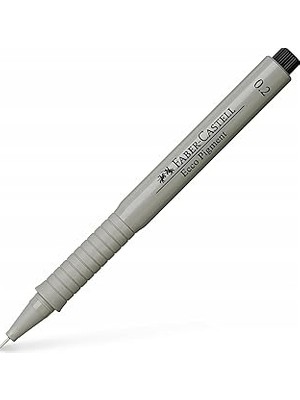 Nacario Faber-Castell Pigment Teknik Çizim Kalemi, 0.2 mm Uç, Işık Su Geçirmez Mürekkep, Cetvel