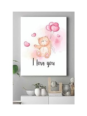 Nacario Postermanya (PSTER15316) Pembe Ayıcık Çocuk Odası Kanvas Tablo 40 x 60