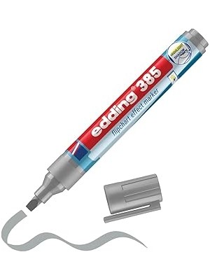 Nacario Edding 385 Flipchart Efekt Markörü Gümüş Gri