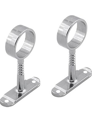 Nacario Askı Flanşı Oval Dolap Boru Sabitleme Kıyafet Elbise Askı Flanş Aparatı Krom 75X25 mm (2 Ad