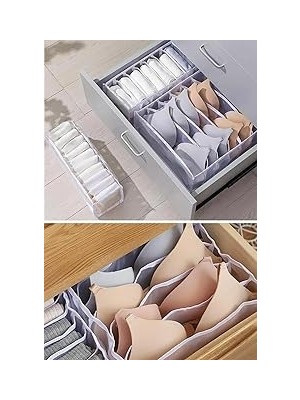 Nacario Şeffaf Sütyen Düzenleyici Çekmece Dolap Içi Organizer 8 Bölmeli (36 x 29 x 12 Cm)
