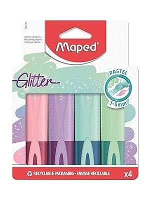 Nacario Maped Fosforlu Kalemler Glıtter Pastel 4'lü 742046