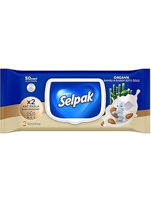 Nacario Selpak Organik Bambu Badem Sütlü Islak Mendil 1X50