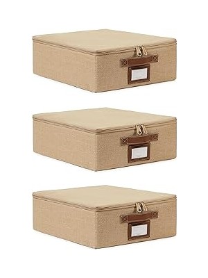 Nacario Textile 3'lü Küçük Boy Jüt Destekli Hurç Set 31 x 38 x 12 cm
