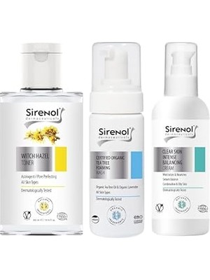 Nacario Sirenol Arındırıcı Sebum Dengeleyici Set (Doğal Cadı Fındığı Organik Çay Ağacı)