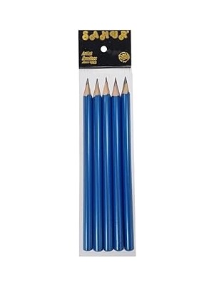 Nacario Samur 5'li Kalın Hb Kurşun Kalem, Silgili, 0.7 Mm, Naturel, Üçgen, Okul Başlangıç Kalemi (Mav