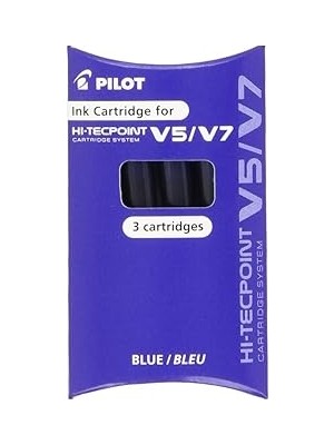 Nacario Pilot V7 Kartuşlu Yedek 3'lü,mavi