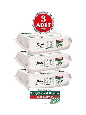 Nacario Sleepy Easy Clean Yüzey Temizlik Havlusu 100' Lü x 3 Adet