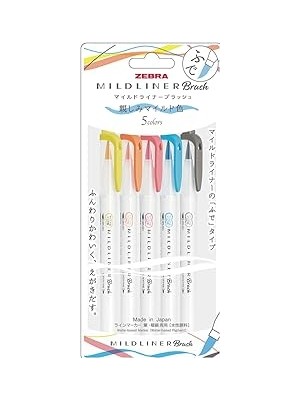 Nacario Zebra Mildliner Brush Pen N-5c-N Set