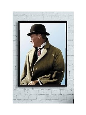 Nacario Postermanya (PSTER9905) Mustafa Kemal Atatürk Çerçeveli Tablo 4 (21X30CM)