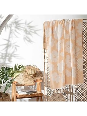 Nacario Linens Floral 90X170 cm Plaj Havlusu Somon