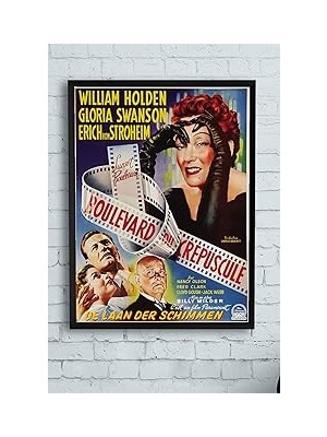 Nacario Postermanya (PSTER13472) Sunset Boulevard-Sunset Bulvarı Film Afişi Çerçeveli Tablo 2 (50X70CM)