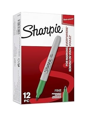 Nacario Sharpie Fine Permanent Markör, Yuvarlak Uç - Yeşil