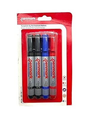 Nacario Penmark Permanent Marker Yuvarlak Uç 4'lü Blister