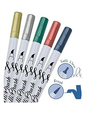 Nacario Online Calli.brush Kalem Set 5 Pcs. Metallic
