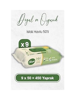 Nacario Sleepy Doğal Organik Islak Mendil 50 x 9 Adet (450 Yaprak)