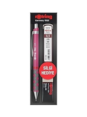 Nacario Rotring Tikky Rd 0.5+Min Silgi Hediyeli - Ahududu Pembe
