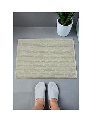 Nacario Tuğla Desenli 2li Ayak Havlusu - 50X70 cm - Su Emici Banyo Paspası Seti - Yeşil