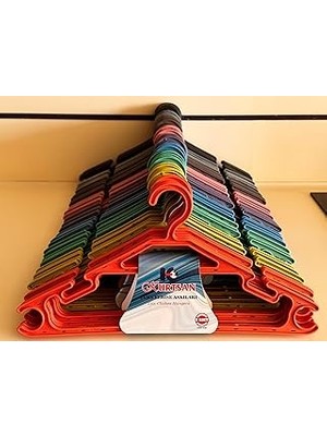 Nacario Kurtsan Lüks Plastik Elbise Askısı, Çok Renkli, Dayanıklı Kaydırmaz Kıyafet Askısı, Dolap Düzenleyi