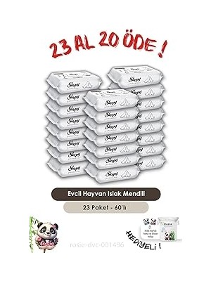 Nacario Sleepy 23 Al 20 Öde Petcare Evcil Hayvan Islak Havlusu 60'lı