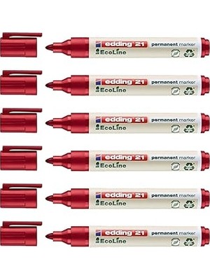 Nacario Edding Ecoline Red 1,5-3 Mm, 6'lı Set Kalıcı Markör 21