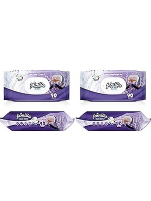 Nacario Familia Islak Havlu Tekli Lavanta 90 Yaprak 2li Paket