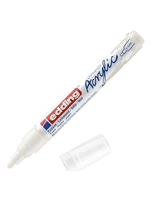 Nacario Edding 5100 Akrilik Markör Orta - Beyaz - 1 Su Geçirmez Akrilik Markör - Yuvarlak Uçlu 2-3 mm