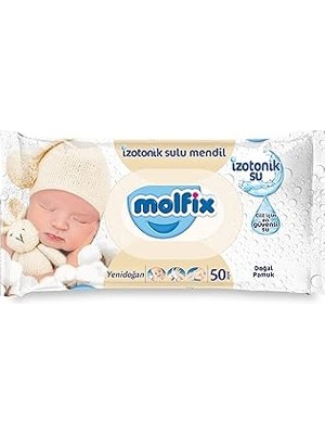 Nacario Molfix Yenidoğan Izotonik Sulu Islak Havlu, 50 Yaprak