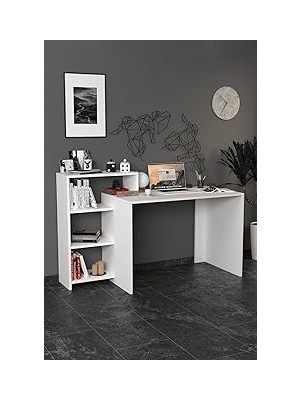 Nacario Moonlife Ahsen Kitaplıklı Çalışma Masası Beyaz