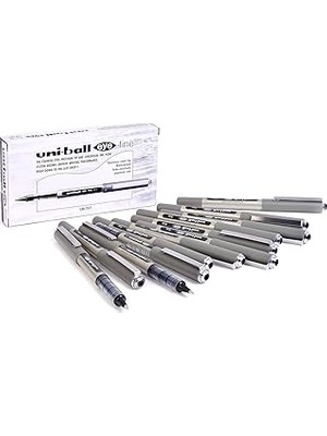 Nacario Uni-Ball UB-157 Eye Fine Tükenmez Kalem, Siyah Uni Süper Mürekkep, 0,7 mm Uç, 12 Adet