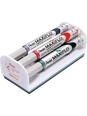 Nacario Pentel Maxiflo Tahta Kalemi Set Sünger ile (Yuvarlak Uçlu Ince)