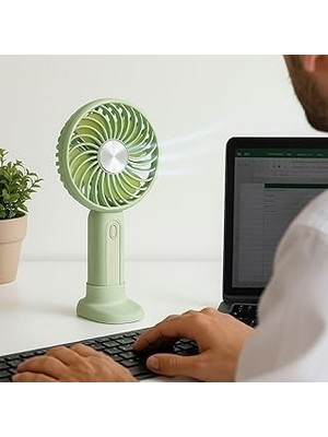 Nacario Güncelçarşı Masa Üstü Standlı Şarjlı 3 Ayarlı Fan Hızı Modlu Çanta Tipi El Fanı, Mini Vantilatör, K