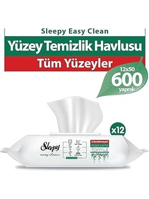Nacario Sleepy Easy Clean Yüzey Temizlik Havlusu 50' Li x 12