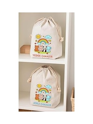 Nacario Çocuklar Için Yedek Kirli Kıyafet Torbası, 30X40 Cm, 2'li Set,