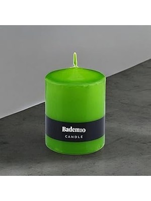 Nacario Baton Mum Yeşil Silindir Dekoratif Mumu Kandil Hediyelik Fitilli Mumlar Şamdan Kokusuz 6 x 8 cm